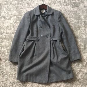 LOFT 6P Fitted Gray Wool Blend Coat